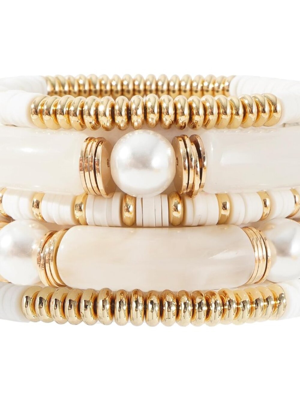 Elegant Colorful Beaded Gold Plated Bangles Set